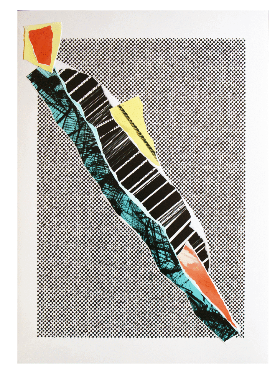 > The Dusty Eyes / 07 > 50 x 70 cm. / Original Artwork / Collage: Lambda photo print, watercolor.